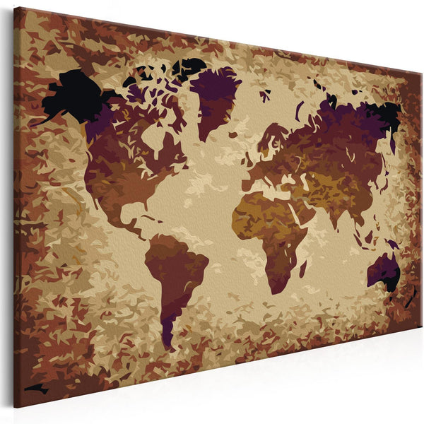 Quadro fai da te - World Map (Brown Colours)