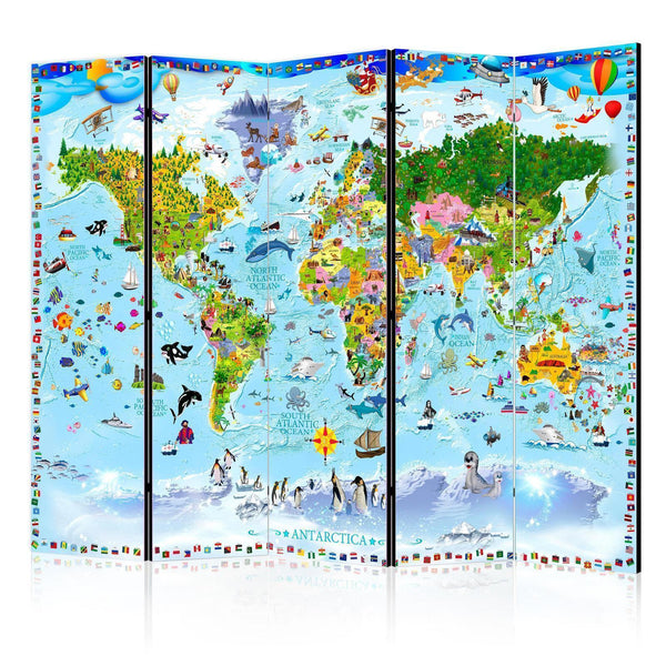 Separè per interni - World Map for Kids II [Room Dividers]