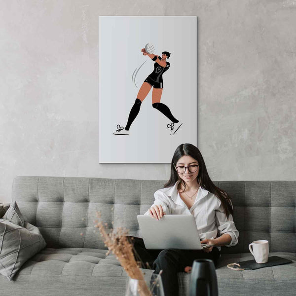 Quadro - Female Volleyball Player Illustration