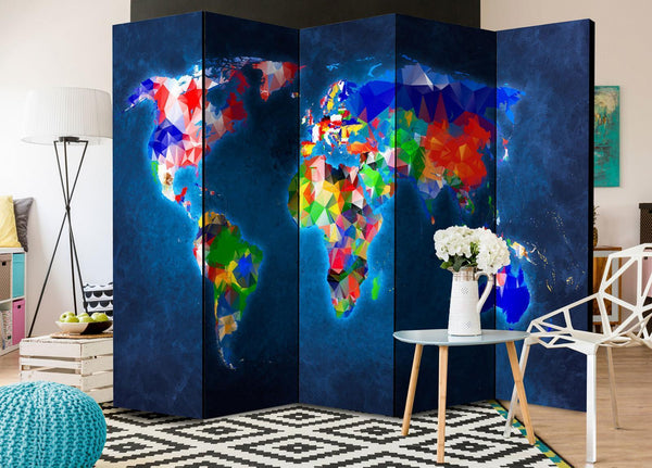 Separè per interni - Room divider – Colorful map