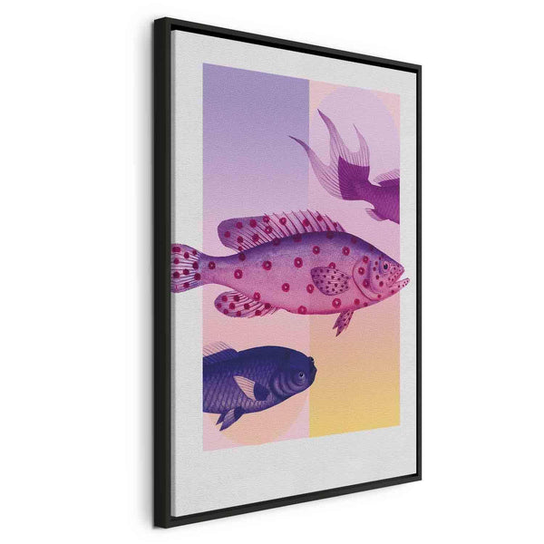 Quadro - Fish in Pastels - Stylized Fish Against Gradient Shapes