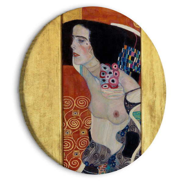 Quadro rotondo - Judith II, Gustav Klimt - Abstract Portrait of a Half-Naked Woman