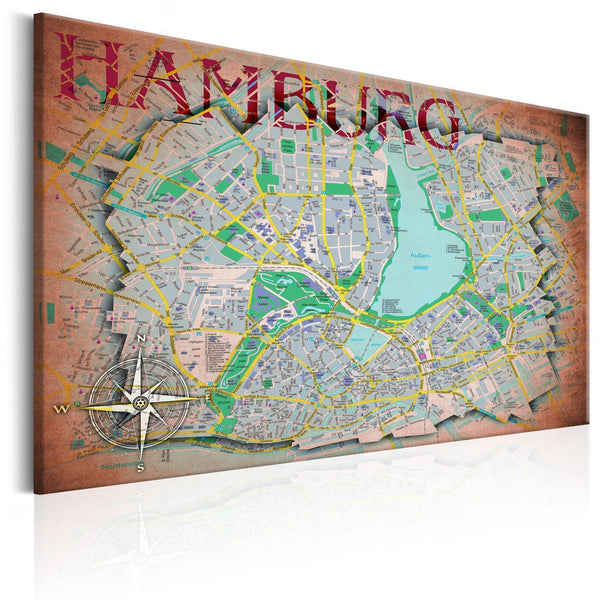 Bacheca in sughero - Hamburg [Cork Map]