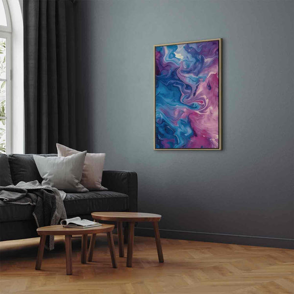 Quadro - Night Flows - Abstract Waves in Shades of Blue and Violet