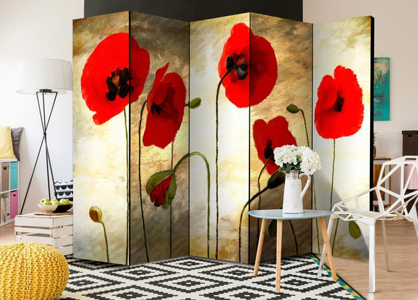 Separè per interni - Golden Field of Poppies II [Room Dividers]