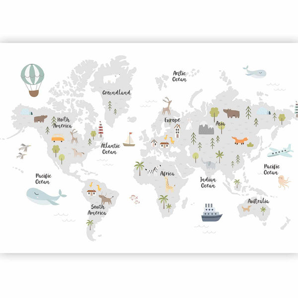 Carta da parati - Minimalist Map for Children's Room