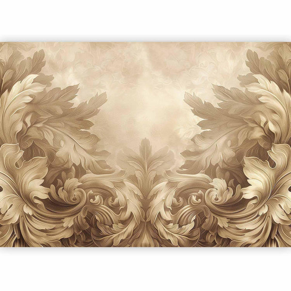 Carta da parati - Carved Baroque Ornaments: Rich Composition in Sepia Colors