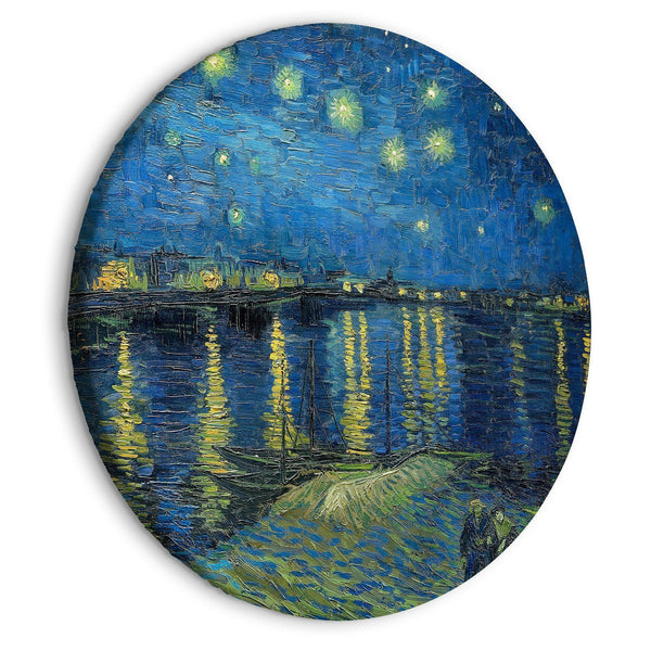 Quadro rotondo - Vincent Van Gogh - Starry Night Over the Rhone - A Boat Against the Backgof the Blue Sky