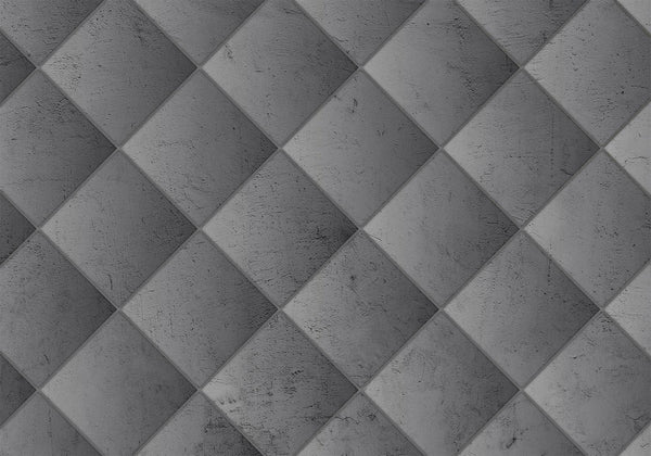 Carta da parati - Grey symmetry - geometric pattern in concrete pattern with light joints