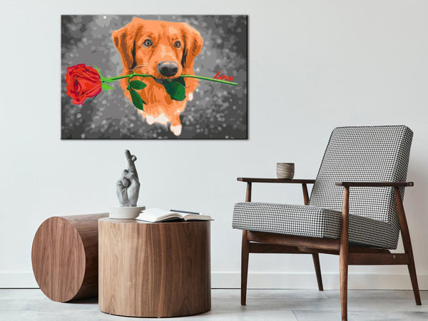 Quadro fai da te - Dog With Rose