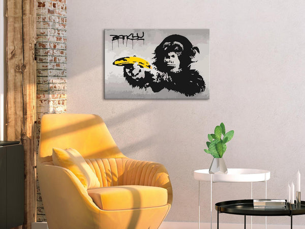 Quadro fai da te - Monkey (Banksy Street Art Graffiti)