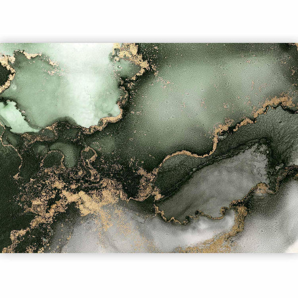 Carta da parati - Green Watercolour - Abstraction Inspired by Marble Structure