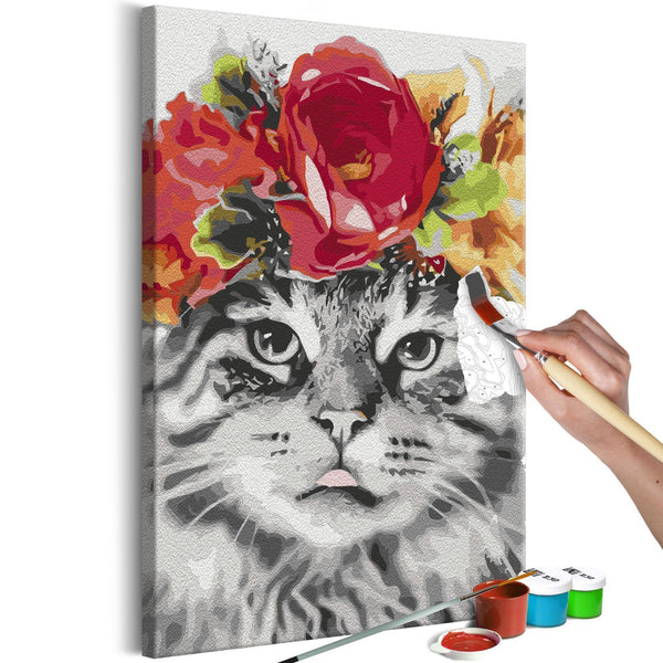 Quadro fai da te - Cat With Flowers