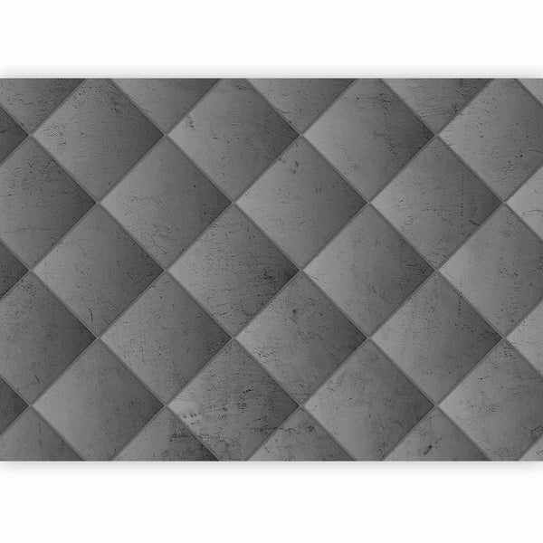 Carta da parati - Grey symmetry - geometric pattern in concrete pattern with light joints