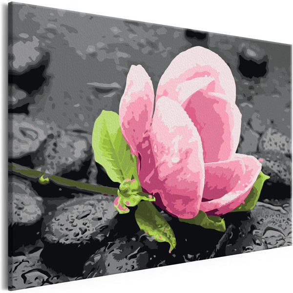 Quadro fai da te - Pink Flower and Stones