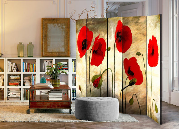 Separè per interni - Golden Field of Poppies II [Room Dividers]