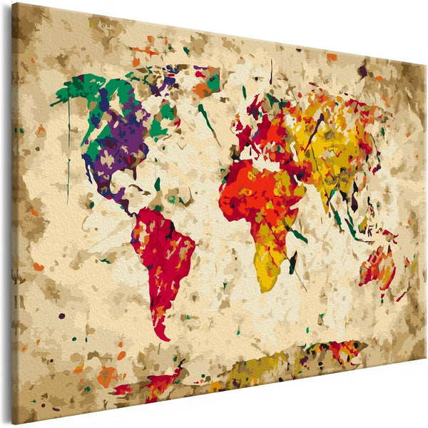 Quadro fai da te - World Map (Colour Splashes)