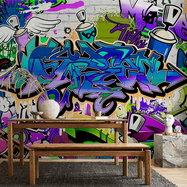 Carta da parati - Graffiti: violet theme