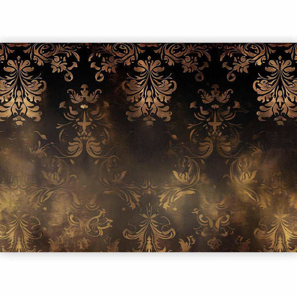 Carta da parati - Baroque Ornaments in Patinated Gold and Browns: Retro Motif