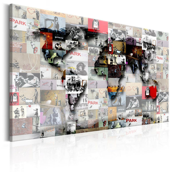 Quadro - Map: Banksy inspiration