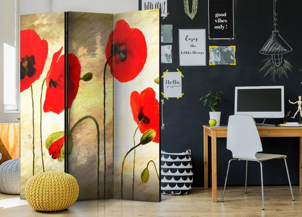 Separè per interni - Golden Field of Poppies [Room Dividers]