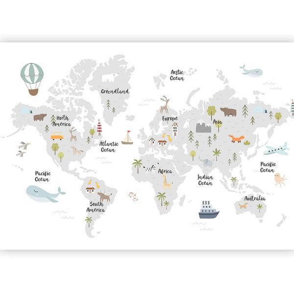 Carta da parati - Minimalist Map for Children's Room