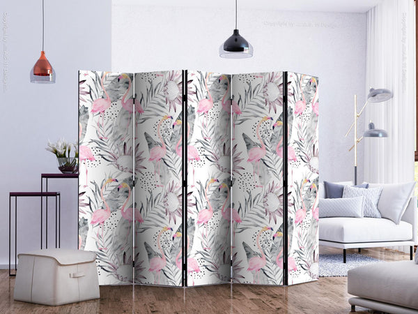 Separè per interni - Flamingos and Twigs [Room Dividers]