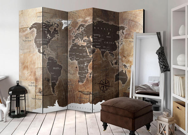 Separè per interni - Room divider – Map on the wood