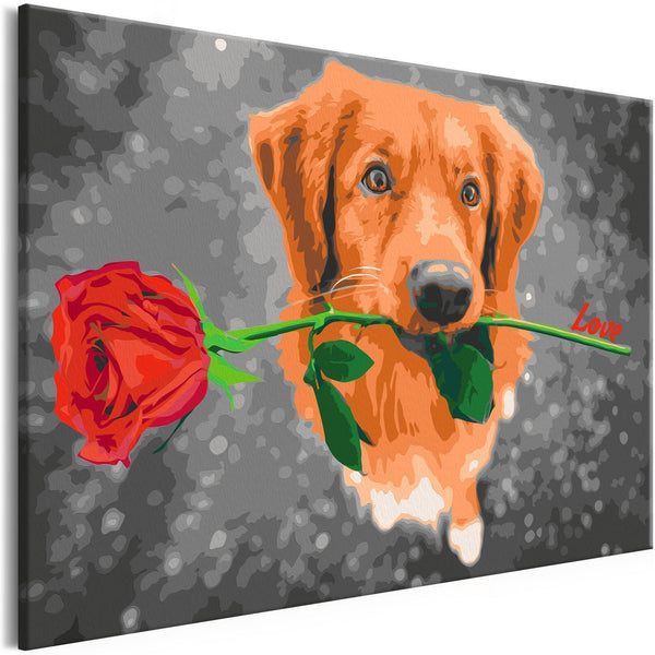 Quadro fai da te - Dog With Rose