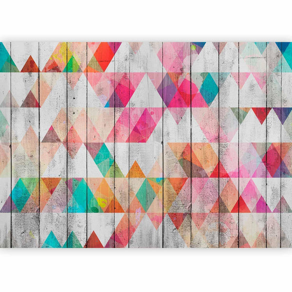 Carta da parati geometrica - Rainbow Triangles