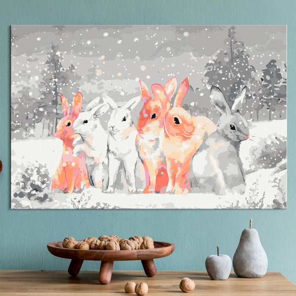 Quadro fai da te - Winter Bunnies