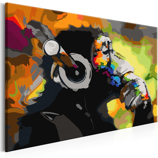 Quadro fai da te - Monkey In Headphones (Multi Colour)