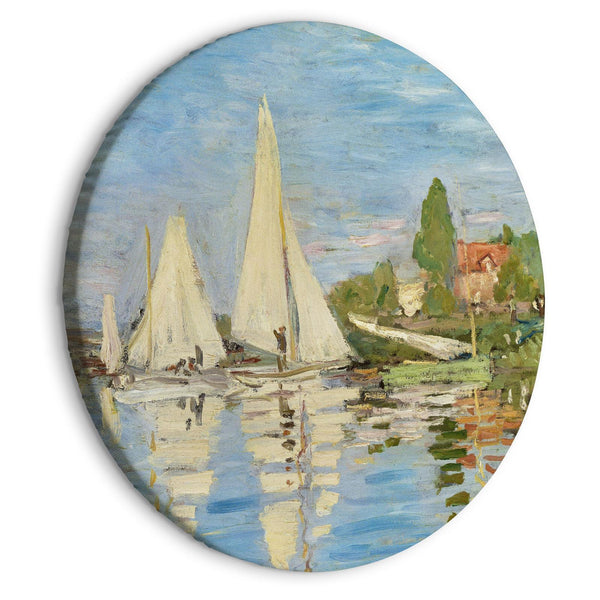 Quadro rotondo - Regatta in Argenteuil, Claude Monet - The Landscape of Sailboats on the River