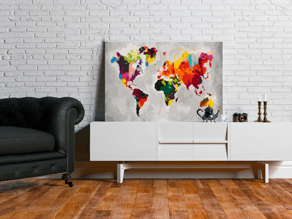 Quadro fai da te - World Map (Bright Colours)