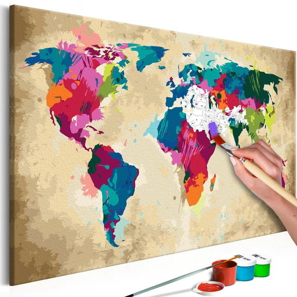 Quadro fai da te - World Map (Colourful)