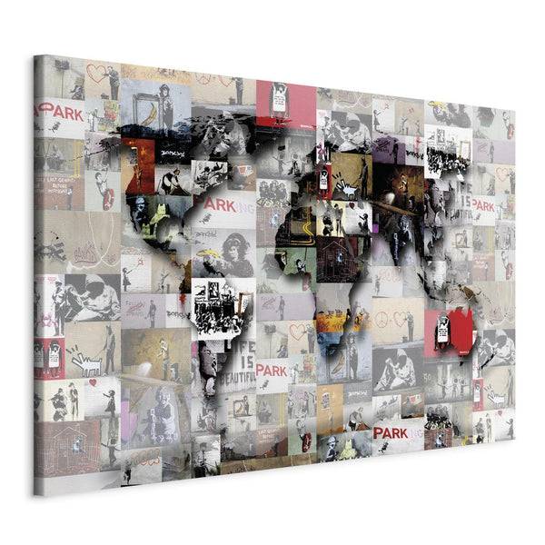 Quadro - Map: Banksy inspiration