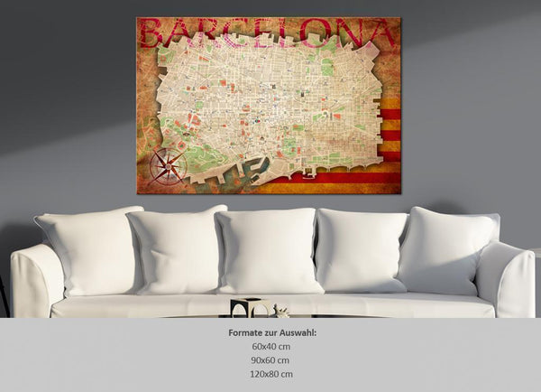 Bacheca in sughero - Map of Barcelona [Cork Map]