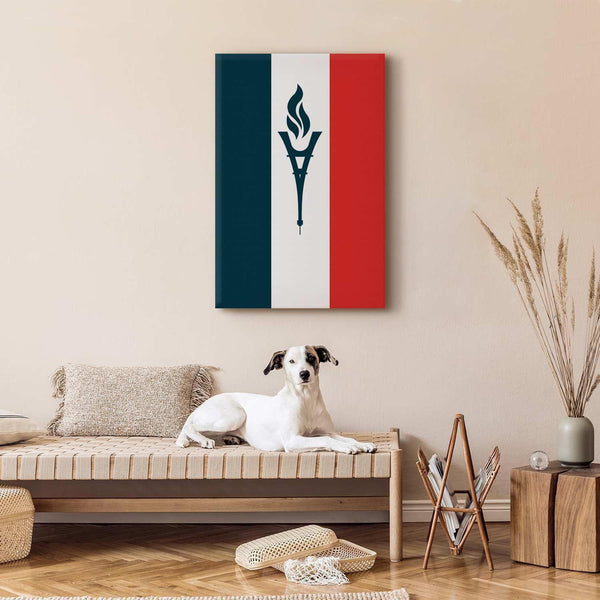 Quadro - Torch Against the Backdrop of the French Flag