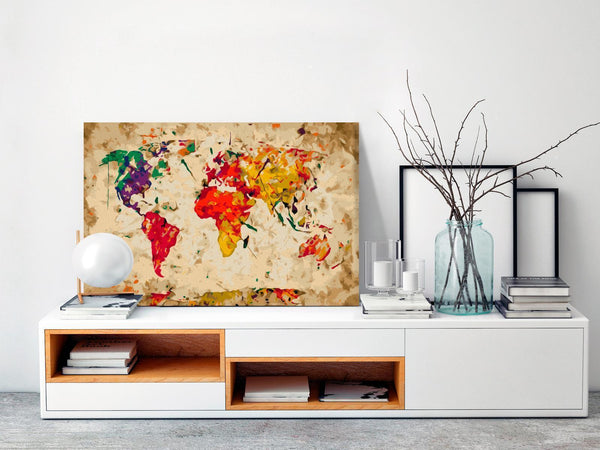 Quadro fai da te - World Map (Colour Splashes)