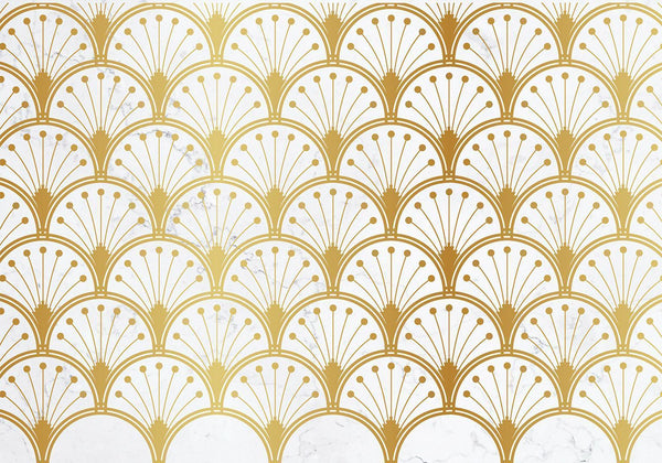 Carta da parati - Gold and Marble Art Deco-inspired Pattern