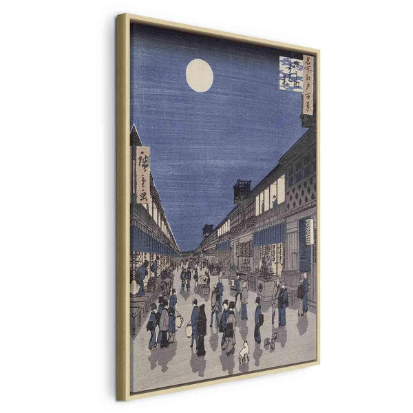 Quadro - Night time view of Saruwaka Street from 'Meisho Edo Hyakkei' (One Hundred Views of Edo) (Utagawa Hiroshige)