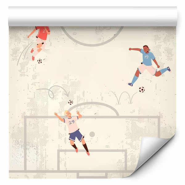 Tappezzeria murale - Soccer Game - Illustration of soccer players in action on the field