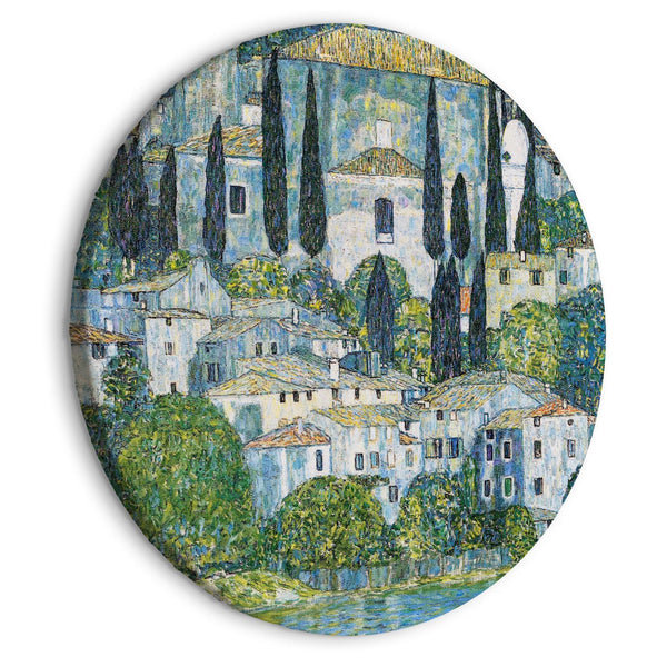 Quadro rotondo - Church in Cassone, Gustav Klimt - German Architecture by the River