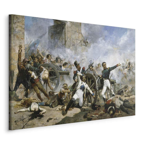 Quadro - The death of Pedro Velarde y Santillán during the defence of the Monteleon Artillery Barracks (Joaquín Sorolla y Bastida)