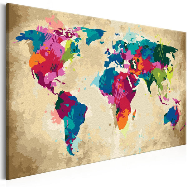 Quadro fai da te - World Map (Colourful)