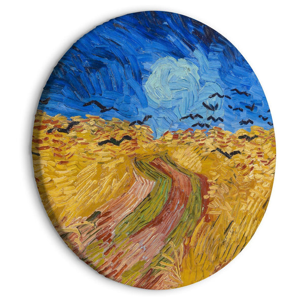 Quadro rotondo - Wheat Field With Crows, Vincent Van Gogh - Summer Countryside Landscape