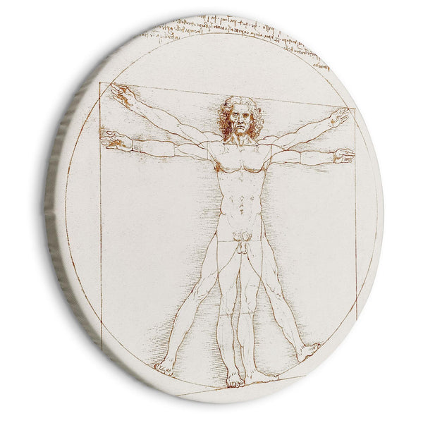 Quadro rotondo - Vitruvian Man by Leonardo Da Vinci - A Drawing of the Proportions of a Man’s Body