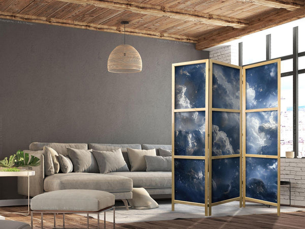 Paravento giapponese - Astronomical Wonders: Clouds and Stars in Harmonious Combination