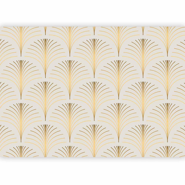 Carta da parati - Gold Linear Pattern on Marble Background