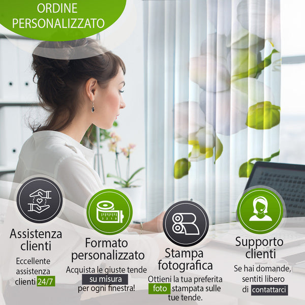 Set di 6 Tende a Pannello Libreria Bianca ordinare on-line — Wellmira